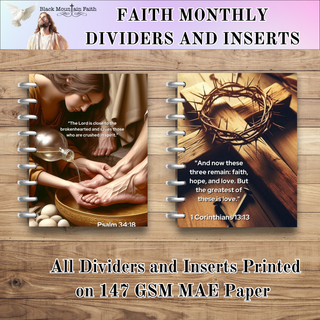 Everyday MAE FAITH Monthly Inserts and Dividers       MAE Faith Planner Inserts