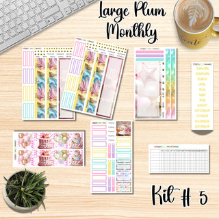 Kit # 5        Large Plum Paper ANY Month and Dashboard Page