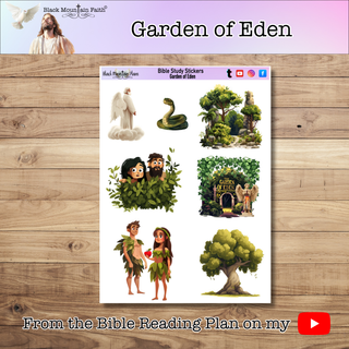 Garden of Eden   Genesis Bible Journaling Sticker Sheet