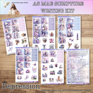 A5 Depression Scripture Writing Kit - Horizontal Weekly Kit