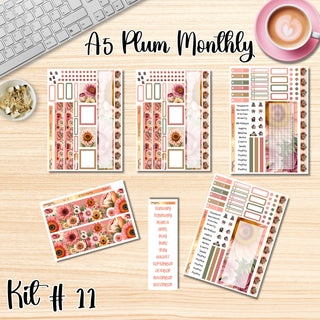 Kit 11     A5 Plum Paper ANY Month and Dashboard Pages