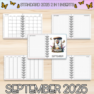 STANDARD 2 in 1     SEPTEMBER 2025 DATED Planner Inserts