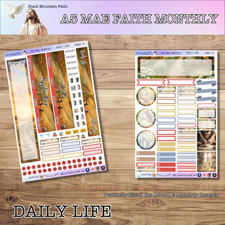 A5 MAE Monthly DAILY LIFE MONTHLY Scripture Writing Sticker Kit