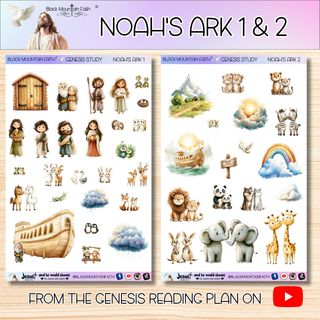 Noah's Ark 1 & 2 Genesis Bible Journaling Sticker Sheet