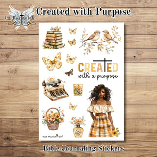 Created with a Purpose        Bible Journaling Sticker Sheet