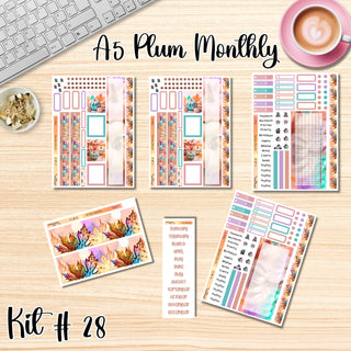 Kit 28    A5 Plum Paper ANY Month and Dashboard Pages