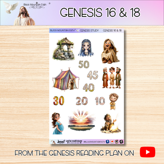Genesis 16 & 18   Genesis Bible Journaling Sticker Sheet