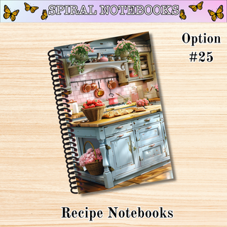 # 25   Blue Kitchen 2  RECIPE Spiral Bound Notebooks