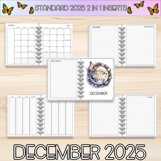 STANDARD 2 in 1     DECEMBER 2025 DATED Planner Inserts