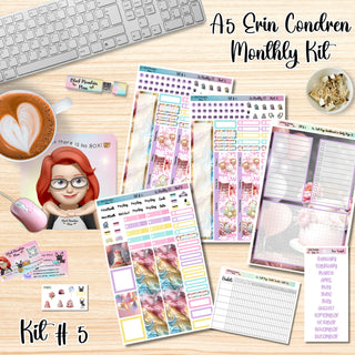 Kit # 5        A5 Erin Condren ANY Month Planner Kit