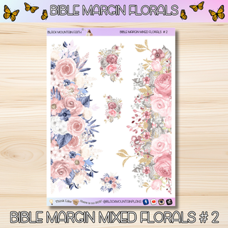Mixed Florals Bible Margin Stickers # 2      BIBLE MARGINS