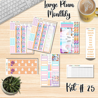 Kit 25        Large Plum Paper ANY Month and Dashboard Page