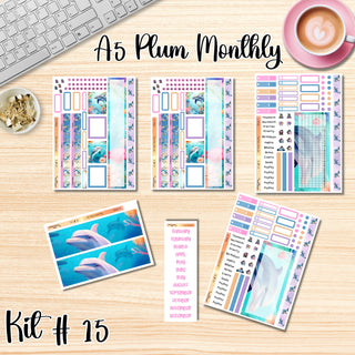 Kit 15     A5 Plum Paper ANY Month and Dashboard Pages