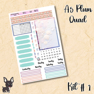 Kit # 1       A5 Plum Paper Quad Weekly