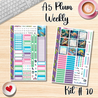 Kit 10        A5 Plum Paper Weekly MAE Layout, Vertical Columns or Hourly Columns