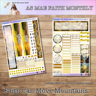 A5 MAE Monthly FAITH CAN MOVE MOUNTAINS Scripture Writing Sticker Kit
