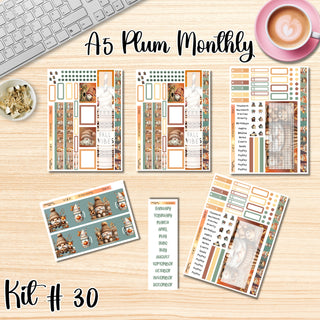 Kit 30    A5 Plum Paper ANY Month and Dashboard Pages