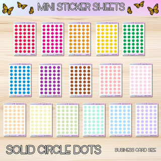 SOLID CIRCLE DOTS  Mini Sticker Sheets