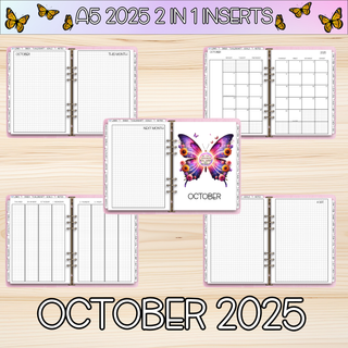 A5 Rings 2 in 1    OCTOBER 2025 DATED Planner Inserts