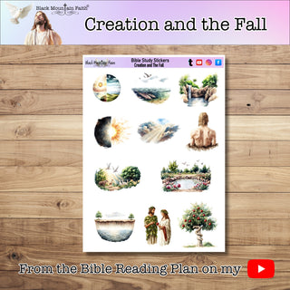 Creation and the Fall     Genesis Bible Journaling Sticker Sheet