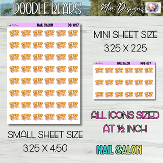 Nail Salon Kawaii Doodle Bear Planner Icon Stickers