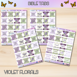 VIOLET FLORALS     BIBLE TABS