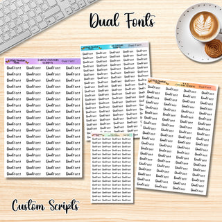 DUAL FONT Custom Scripts