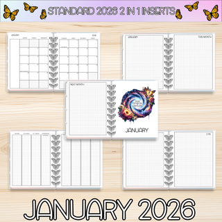 Classic 2 in 1    JANUARY 2026 DATED Planner Inserts