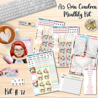 Kit 12        A5 Erin Condren ANY Month Planner Kit