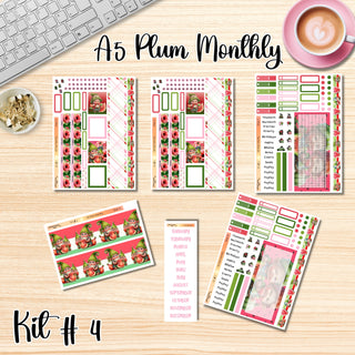 Kit # 4       A5 Plum Paper ANY Month and Dashboard Pages