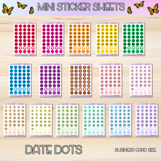 DATE DOTS  Mini Sticker Sheets