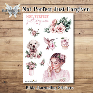 Not Perfect Just Forgiven       Bible Journaling Sticker Sheet