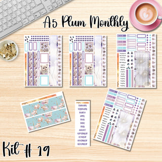 Kit 19     A5 Plum Paper ANY Month and Dashboard Pages