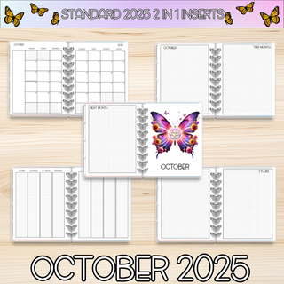 STANDARD 2 in 1     OCTOBER 2025 DATED Planner Inserts