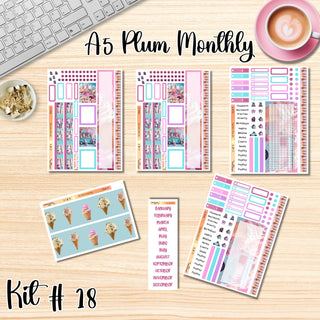 Kit 18     A5 Plum Paper ANY Month and Dashboard Pages