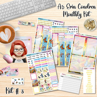 Kit # 3        A5 Erin Condren ANY Month Planner Kit