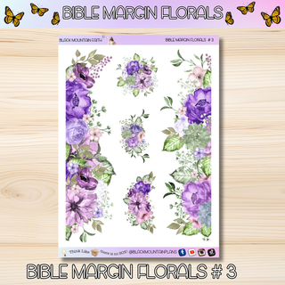 Floral Bible Margin Stickers # 3      BIBLE MARGINS