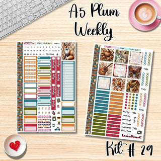 Kit 29      A5 Plum Paper Weekly MAE Layout, Vertical Columns or Hourly Columns