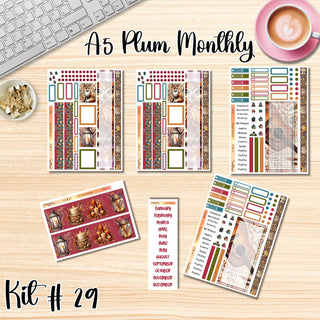 Kit 29    A5 Plum Paper ANY Month and Dashboard Pages