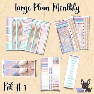 Kit # 1        Large Plum Paper ANY Month and Dashboard Pages