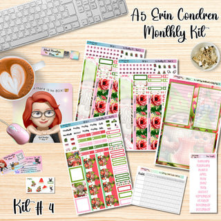 Kit # 4        A5 Erin Condren ANY Month Planner Kit