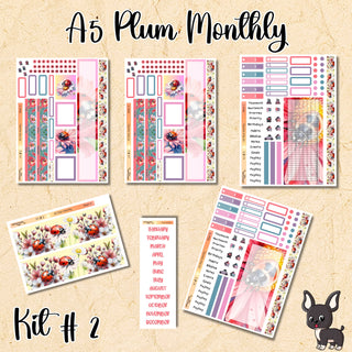 Kit # 2      A5 Plum Paper ANY Month and Dashboard Pages