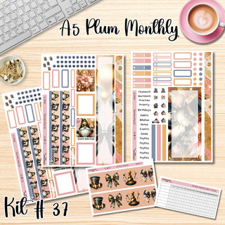 Kit 37    A5 Plum Paper JANUARY Monthly Planner Kit