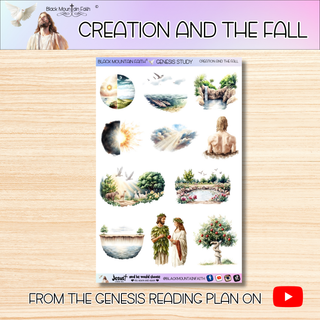 Creation and the Fall     Genesis Bible Journaling Sticker Sheet