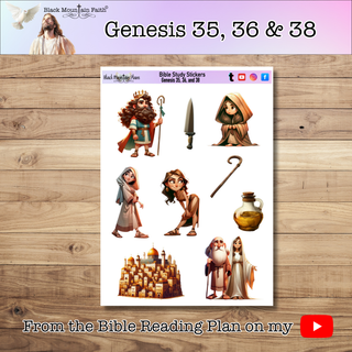 Genesis 35, 36 and 38 Genesis Bible Journaling Sticker Sheet