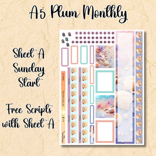 Kit # 1        A5 Plum Paper ANY Month and Dashboard Pages