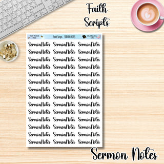 Faith Scripts      SERMON NOTES