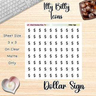 DOLLAR SIGN Itty Bitty Planner Icons