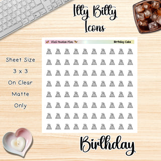 BIRTHDAY  Itty Bitty Planner Icons