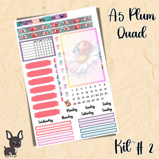 Kit # 2      A5 Plum Paper Quad Weekly